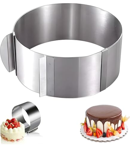 Cercle à Pâtisserie Réglable 16-30cm - Acier Inoxydable Hauteur 8.5cm