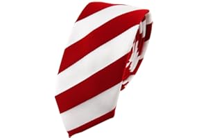 TigerTie - corbata estrecha - rojo señal-roja blanco rayas