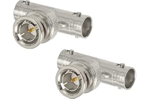 Superbat Divisor BNC SDI 75ohm Divisor BNC Macho a Doble Macho 2Piezas Divisor 1 in 2 out Tipo V Divisor de 2 Vías para Monitor CCTV Cámara de Video SDI Receptor Inalámbrico etc.