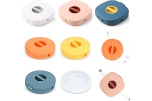 OT-NVWOZR 7pcs Charging Cord Organizers, Retractable Cord Management for Wired Headphones, Portable Cable Winder Reels Tidy Box for Home Office Classroom Wrapping Mouse USB Charger