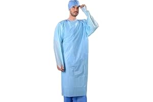 OSLER & WALSH Long Sleeve Disposable Polythene Isolation Gowns - 23 Micron, Pack of 10