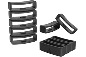 ISABAKE Lot de 10 anneaux de fixation de rechange compatibles avec les bracelets Forerunner 735XT/Forerunner 235/230/620/630 en silicone pour bracelet Approach S20 S5 S6, noir