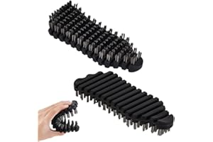 AHANDMAKER 2 pcs Barbell Brush for Cleaning Bars, Flexible Cleaner Nylon Steel Wire Brush Barbell Cleaning Brush Scrubber Barbell Care Kit for Cleaning Training Strength Weighted Bars