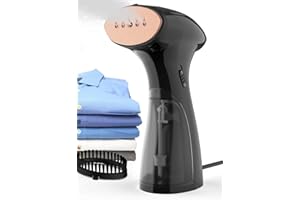 OLAYMEY Clothes Steamer Handheld 1600W, Steamer Clothing 25g Jet Steam Rate for Home Travel, Portable Garment Steamer Iron Removes Wrinkle and Odours with Detachable Water Tank, GY2000, Black