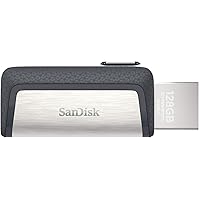 SanDisk 128GB Ultra Dual Drive Flash Drive with reversible USB Type-C and USB Type-A connectors, for smartphones, tablets, Ma