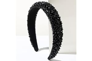 ‎EVER FAIRY Rhinestone Headband Women Girls Fashion Handmade Crystal Diamond Bling Headbands Hair Band Sparkle Glitter Beads Jewellery Hair Accessories