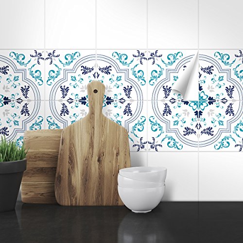 Wandkings Fliesenaufkleber – Design „Bruno“, 15 x 15 cm, 24 Aufkleber für Fliesen in Badezimmer, Küche & mehr - 2