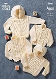King Cole Baby Sweaters & Jackets Aran Knitting Pattern 2906 by King Cole