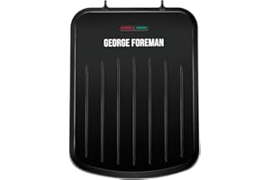 George Foreman 25800 Kleiner Grill – vielseitige Grillplatte, Kochplatte und Toastiemaschine mit schneller Erwärmung und einfacher Reinigung, schwarz