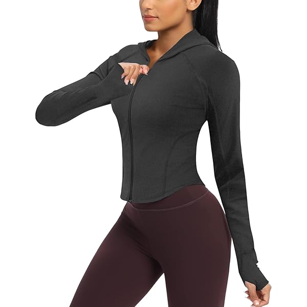 Giacca Sportiva Donna BenBoy Traspirante Per Corsa E Yoga - Maniche Lunghe Con Fori Per Pollici