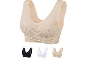 SHCHME Bra Comfy Corset Bra Front Cross Side Buckle Lace Bras Soft Comfort Bras Wireless Lace Bralette for Women