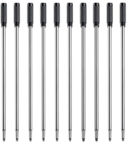 20 ricariche per penna a sfera nero, 11,4 cm, punta media 11,6 cm
