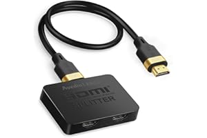 avedio links Rozdzielacz HDMI 1 w 2 wyjście z kablem HDMI 2.1, 4K @ 120 Hz Hdmi rozdzielacz 1 w 2 out jednocześnie, rozdzielacz 8K HDMI 2 monitory jednocześnie (tylko lusterka)