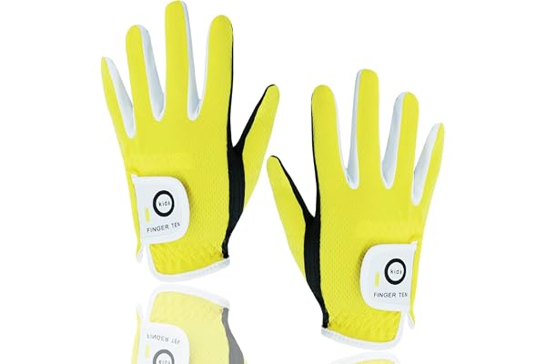 FINGER TEN Gant De Golf Enfant Poignée de Pluie Tous Temps Respirant Deux Mains Value Pair, Gants Golf Temps Doux Et Confortable du Sport en Plein Air Garçon Fille