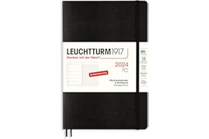 ‎LEUCHTTURM1917 LEUCHTTURM1917 367819 Wochenkalender & Notizbuch Paperback (B6+) 2024, Softcover, Schwarz, Deutsch, 12 Monate