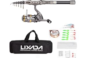Lixada Canne à pêche télescopique et Moulinet Combo Kit
