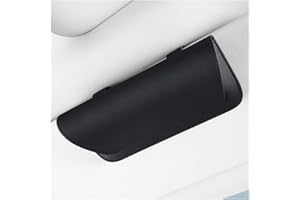 JNNJ Funda para Gafas Sol Coche, Universal Funda De Almacenamiento De Caja Organizadora Cuero para Gafas Coche, Caja Organizadora para Gafas Sol Coche Aplicable a Todos Los Modelos Coches(Negro)