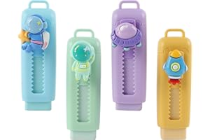 SacJkt Rubbers Erasers, 4 Pieces Creative Retractable Pencil Rubbers Erasers for Kids and Artists, Commonly Used in Schools, Office, Drawing, Sketches (8.5 * 2.5 cm)