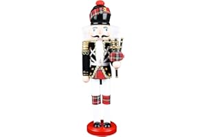 SOEKODU Cascanueces de Navidad, 30 cm / 11,8 Pulgadas Cascanueces Soldado Madera Rey Soldado Figura Decoración para Hogar Chimenea Árbol de Navidad Decoración de Fiesta