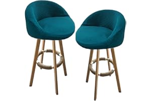 seokor Set Of 1/2/4 Jacquard Round Bar Chair Cover, Stretch Counter Short Back Bar Stools Cover Curved Arms Swivel Chair Slipcovers for Kitchen, Bar, Dining, Counter, Cafe(#11,2PCS)