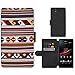 Price comparison product image Super Galaxy Cell Phone Card Slot PU Leather Wallet Case // M00154174 Cloth Textiles Etno Tkanica Raster // Sony Xperia Z5
