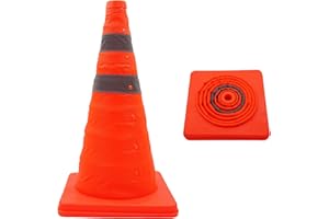 RLXMARTD 1-Pack 45cm/18“ Faltkegel Warnkegel Verkehrskegelschild Verkehrssicherheitskonen Mehrzweck-Popup-Reflektierender Sicherheitskegel