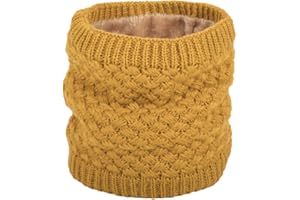 PLUTO & FOX Braga Para El Cuello Térmica Unisex Color Liso De Lana De Ganchillo Con Borreguito Por Dentro Para Invierno Cálido Pasamontañas Para Ciclista Motociclismo