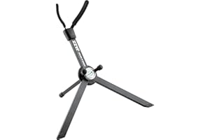 K&M 14330 Pied de saxophone Jazz Noir Aluminium - avec sac de transport - hauteur 31 cm - transport facile