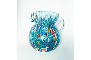 MurArt Brocca in Vetro di Murano 500 ml Collezione MAREA. Alta 15cm.Lavorato a Mano Made in Italy.