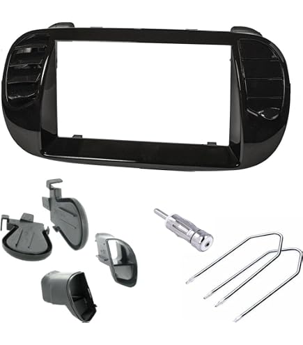 Audioproject A483 – Mascherina Autoradio 1 DIN Per Fiat 500 E 500 C (2007-2015), Colore Grigio Scuro