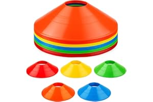 Jerhyun Fussball Hütchen Set, Runde Markierungshütchen, Bunt Markierungsscheiben für Hockey, Fußball, Eislaufen, Handball oder Koordinationsübungen