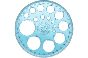 Acooruiteng Circle Stencil Template Drawing Stencil Plastic Templates Measuring Round Hole Ruler Tool Multi Function Circle Stencils for Painting for Studying Designing Office