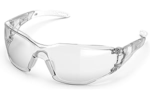 TOREGE Gafas protectoras transparentes – Merluza ajustable, antivaho y antiarañazos, ligeras con agarres de goma antideslizantes – Cumple con ANSI Z87
