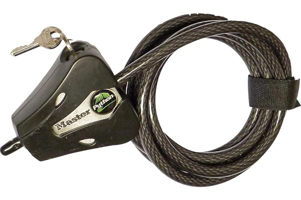 MASTER LOCK Säkerhetskabel med nyckellås [Justerbar låskabel från 30 cm till 1,8 m] [Pyton] 8418EURD - Används bäst för att l