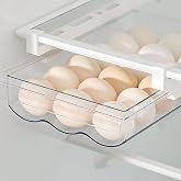 Egg Drawers, Removable Egg Organizer for Refrigerator, Expandable Egg Storage Boxes with Slide Rail and Handle, Refrigerator