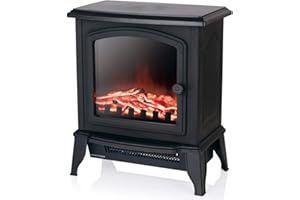 Warmlite WL46021 Mable Compact Stove Fire with 2 Heat Settings, Adjustable Thermostat and Overheat Protection, 2000W, Black