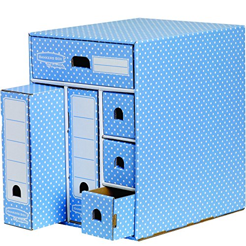 Bankers Box Style Series Aufbewahrungsturm aus 100% recyceltem Karton, blau/weiß - 3
