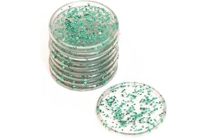 Craftelier - Plastikowe pierścienie tarczowe z brokatem L do oprawy scrapbookingu do planerów, pamiętników, notebooków lub albumów | Opakowanie 9 szt. Średnica 45 mm - Turkusowy