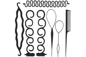WXNPA Kit per intrecciare i capelli delle donne, 7 Pezzi Capelli Strumento per Intrecciare,Accessori per Intrecciare la Treccia Strumento Treccia Francese DIY per Donna Ragazza