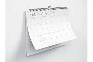 EVELAY Wall Calendar 2026 UK - Month to View A4 Landscape Family Planner - Spiral Bound Monthly Organiser with Large Day Boxes - Grey & White Design