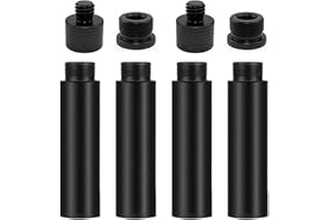 LUNAANDA 4 Stück Mikrofonverlängerungsrohre und 4 Stück Mikrofongewindeadapter (3/8 Buchse auf 5/8 Stecker und 5/8 Buchse auf 3/8 Stecker), Mikrofonständer Adapter, für Stativ und Mikrofon Ständer und Kamera