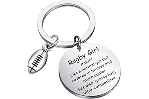 MYSOMY Rugby Girl Gifts Rugby Keychain Funny Rugby Girl Definition Gifts for Rugby Lovers Rugby Player Team Gifts