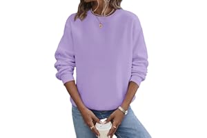 TICTICMIMI Lässige Damen-Sweatshirts mit Rundhalsausschnitt, langärmelig, lockere Passform, Herbst-Shirt
