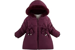 SEAUR Cappotti Invernali con Cappuccio Bambine Giacca Trapuntata Ragazza Piumino Caldo Antivento Parka Fodera in Pile Giubbotto con Zip per 1-5 Anni