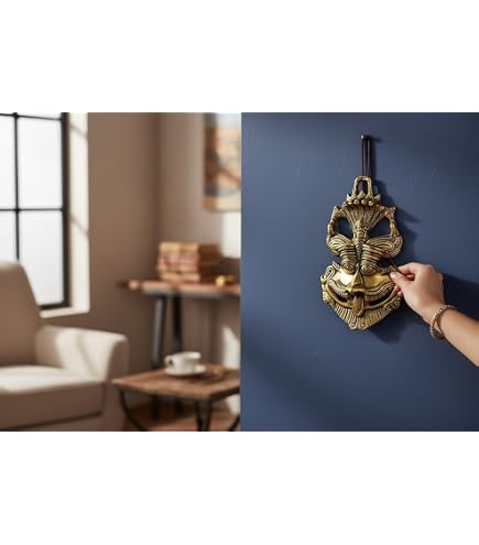9" Lord Ganesha Idol With Kirtimukha Prabhavali | Ganapati Brass Statue 5 thumbnail image