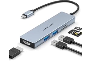 Lemorele Hub USB C, Station d'accueil USB C, Adaptateur USB C Multiport 5 en 1 avec 4K HDMI, 2 USB 2.0, Lecteur SD/TF pour Steam Deck/Switch, MacBook Pro/Air, ChromeBook, PC Tablette Type-C,etc