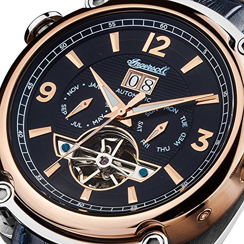 Ingersoll Men's The Michigan Automatic Watch with Blue Dial and Blue Leather Strap I01101 – Bild 3