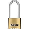 ABUS Combination Padlock 180IB/50HB63 with 4 Digit Code - Padlock with high Stainless Steel Shackle - Weatherproof - Ideal for Indoor and Outdoor - ABUS Security Level 5 - Brass