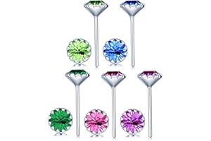 Unendlich U Boucle d'oreille en argent 925 et zircon coloré clou d'oreille élégant multi-couleur(5 paires)