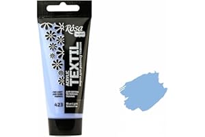 Krevo Art Colori per tessuti, lavabili in lavatrice, colore azzurro, vernice acrilica, base ad acqua, tubetto da 60 ml, colore per tessuti, lavabile in lavatrice, per il fissaggio, coprente